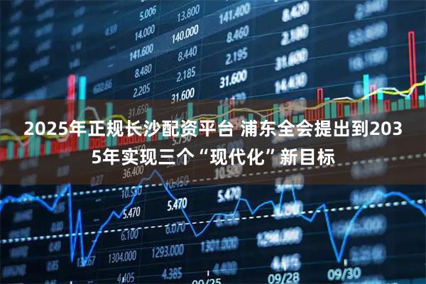 2025年正规长沙配资平台 浦东全会提出到2035年实现三个“现代化”新目标