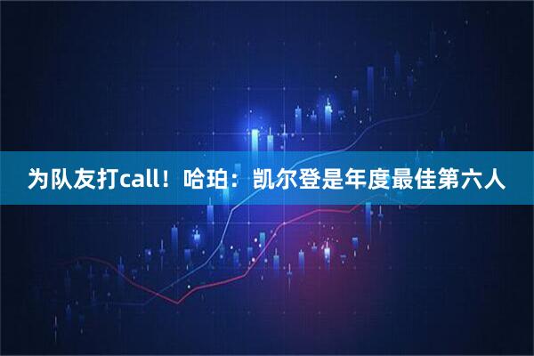 为队友打call！哈珀：凯尔登是年度最佳第六人